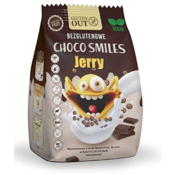 CHRUPKI ZBOŻOWE KAKAOWE SMILES BEZGLUTENOWE 375 g - JERRY GLUTEN OUT