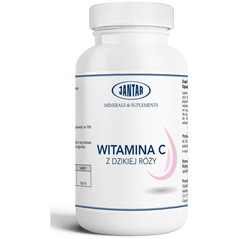 WITAMINA C Z DZIKIEJ RÓŻY (945 mg) 100 KAPSUŁEK - JANTAR