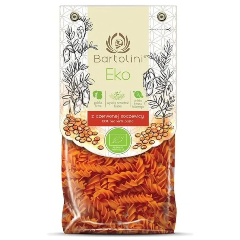 MAKARON PROTEINOWY (Z SOCZEWICY CZERWONEJ) ŚWIDERKI BIO 250 g - BARTOLINI