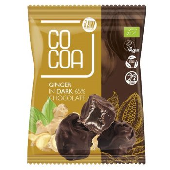 IMBIR KANDYZOWANY W CIEMNEJ CZEKOLADZIE 65 % BIO 70 g - COCOA