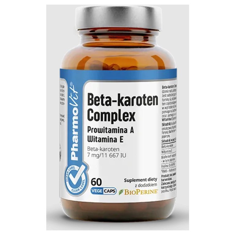 BETA-KAROTEN COMPLEX BEZGLUTENOWY 60 KAPSUŁEK - PHARMOVIT (CLEAN LABEL)