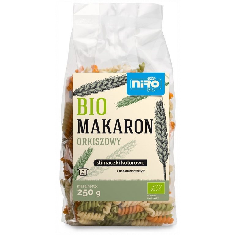 MAKARON (ORKISZOWY TRÓJKOLOROWY) ŚLIMACZKI BIO 250 g - NIRO