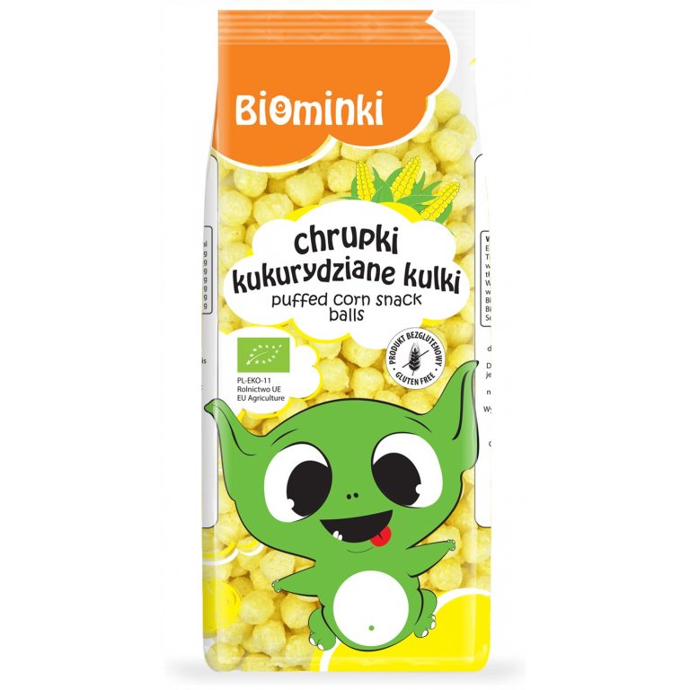 CHRUPKI KUKURYDZIANE KULKI BEZGLUTENOWE BIO 60 g - BIOMINKI