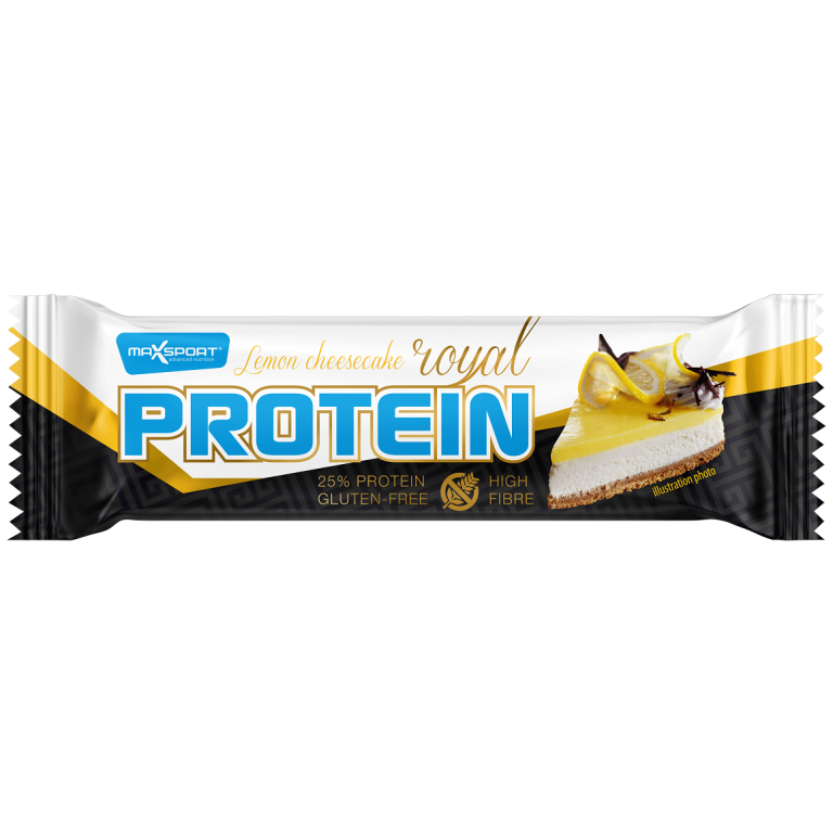 BATON PROTEINOWY O SMAKU SERNIKA CYTRYNOWEGO W BIAŁEJ POLEWIE BEZGLUTENOWY 60 g - MAXSPORT