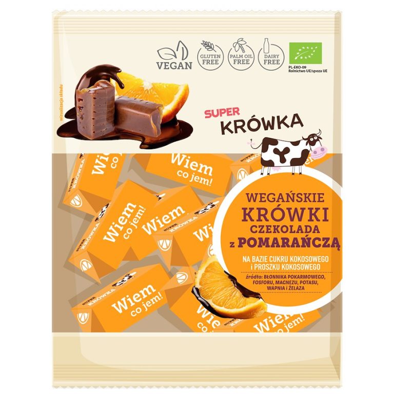KRÓWKI CZEKOLADA Z POMARAŃCZĄ BEZMLECZNE BEZGLUTENOWE BIO 150 g - ME GUSTO (SUPER KRÓWKA)