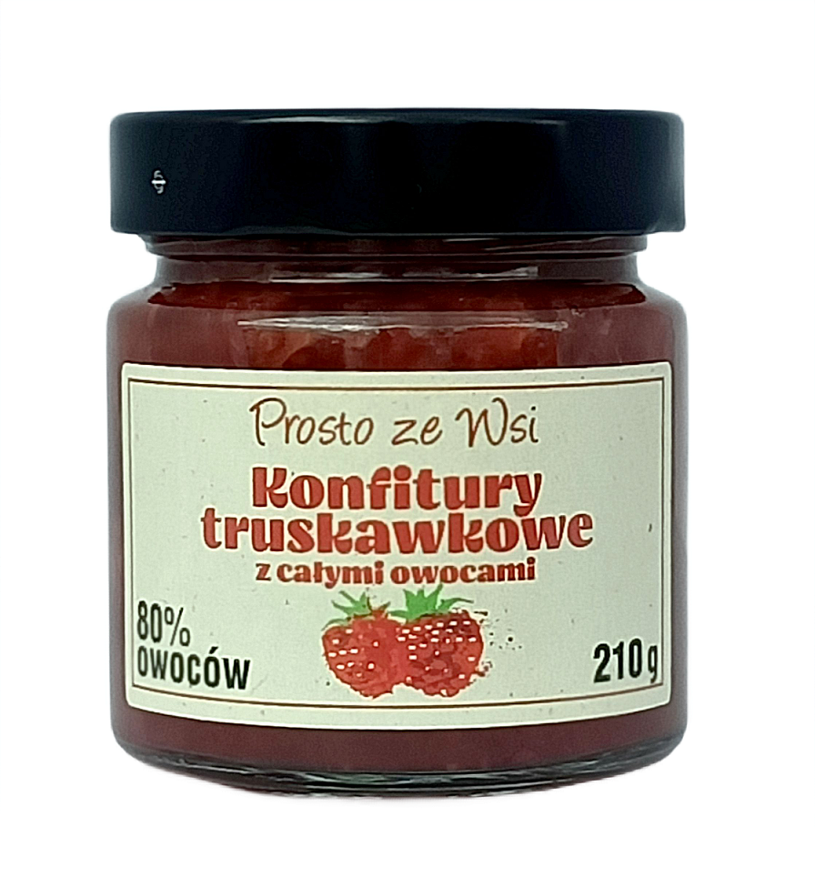 KONFITURA EKSTRA Z TRUSKAWEK Z CAŁYMI OWOCAMI 210 g - PROSTO ZE WSI