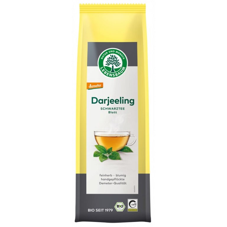 HERBATA CZARNA DARJEELING LIŚCIASTA DEMETER BIO 75 g - LEBENSBAUM