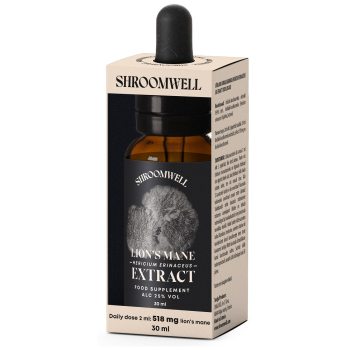 GRZYBY SOPLÓWKA JEŻOWATA (LION'S MANE) EKSTRAKT W KROPLACH 30 ml - SHROOMWELL