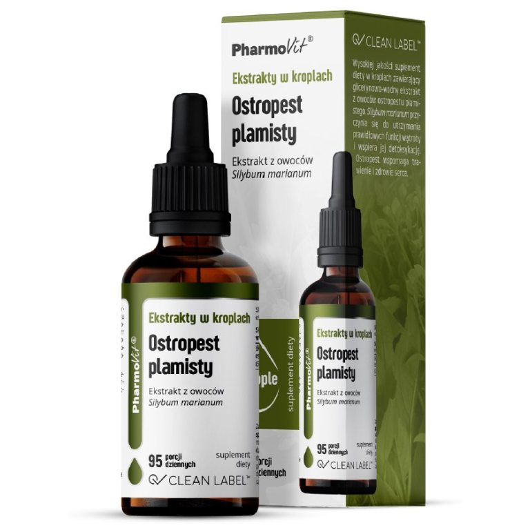 EKSTRAKTY W KROPLACH OSTROPEST PLAMISTY BEZGLUTENOWE 30 ml - PHARMOVIT (CLEAN LABEL)