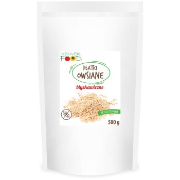 PŁATKI OWSIANE BŁYSKAWICZNE BEZGLUTENOWE 500 g - DENVER FOOD