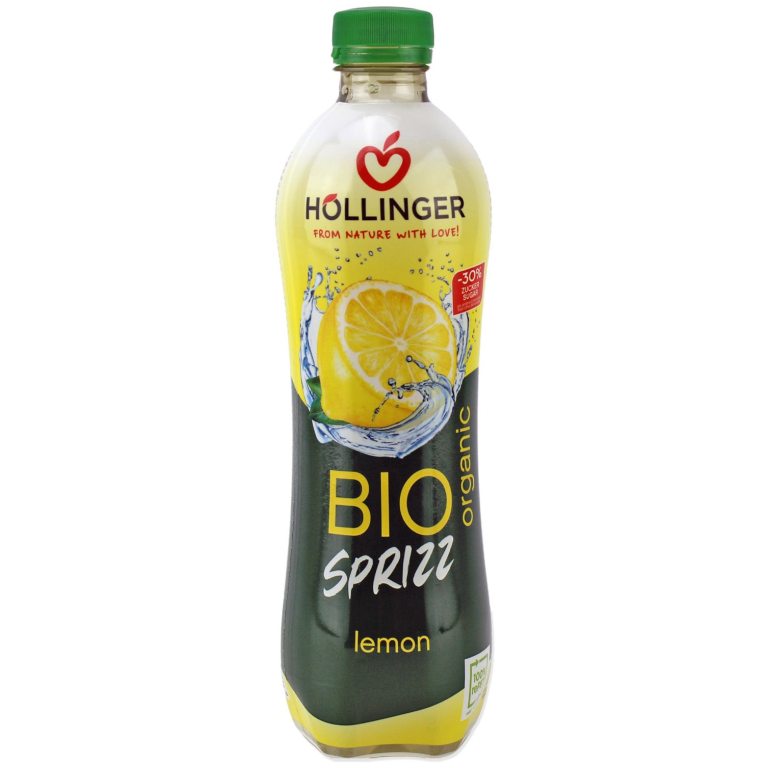 NAPÓJ GAZOWANY CYTRYNOWY 30 % MNIEJ CUKRU BIO 500 ml - HOLLINGER