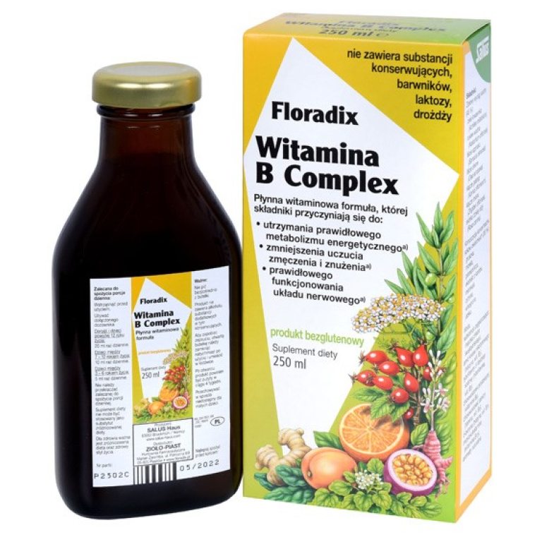 WITAMINA B COMPLEX W PŁYNIE BEZGLUTENOWA 250 ml - SALUS (FLORADIX)