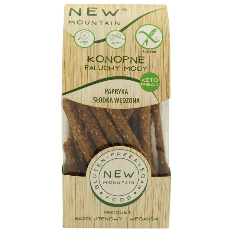 PALUCHY MOCY KONOPNE Z PAPRYKĄ SŁODKĄ WĘDZONĄ BEZGLUTENOWE 200 g - NEW MOUNTAIN