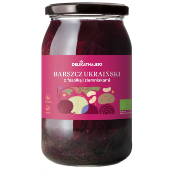 ZUPA BARSZCZ UKRAIŃSKI Z FASOLKĄ I ZIEMNIAKAMI BIO 900 ml - DELIKATNA