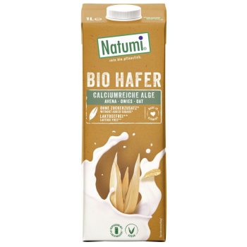 NAPÓJ OWSIANY Z ALGAMI MORSKIMI (WAPŃ) BEZ DODATKU CUKRÓW BIO 1 L - NATUMI