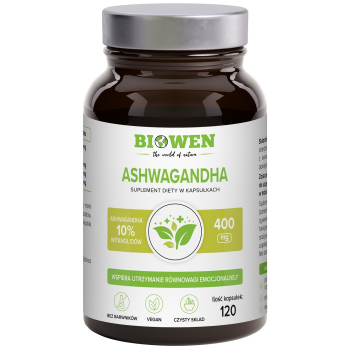 ASHWAGANDHA EKSTRAKT (400 mg) 120 KAPSUŁEK - BIOWEN