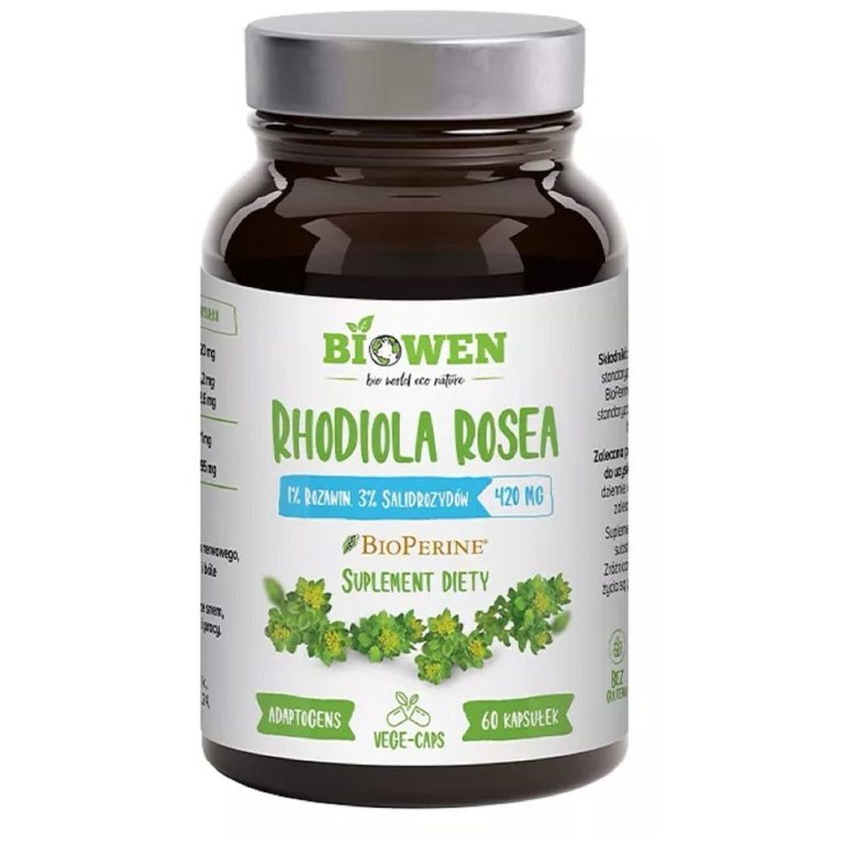 RHODIOLA - RÓŻENIEC GÓRSKI EKSTRAKT (420 mg) BEZGLUTENOWY 60 KAPSUŁEK - BIOWEN