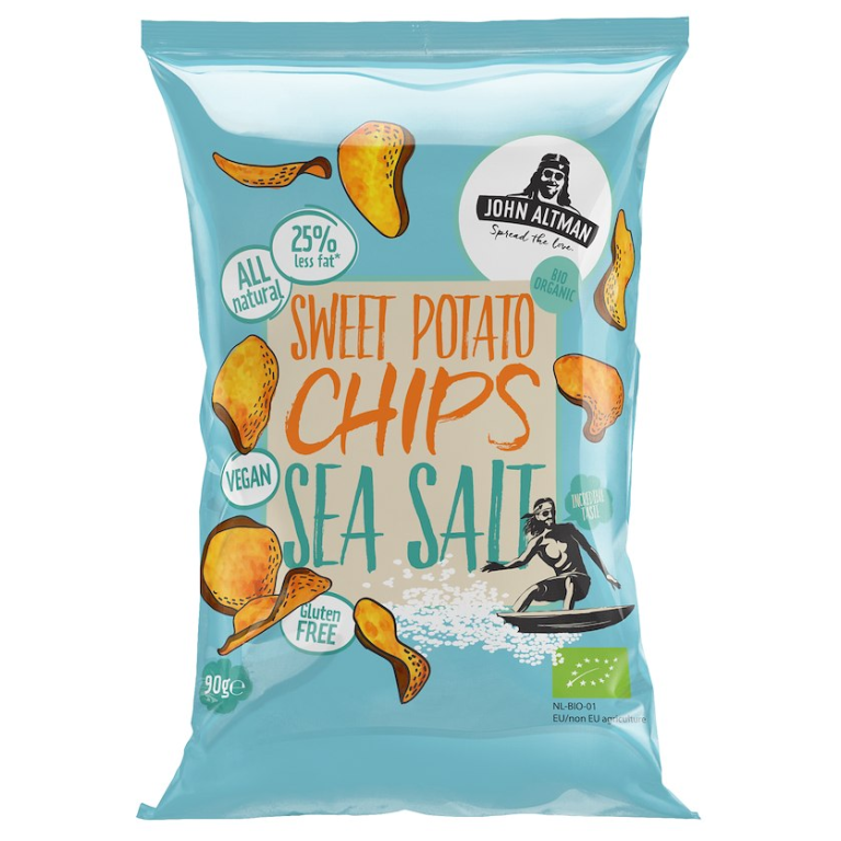 CHIPSY Z BATATÓW Z SOLĄ MORSKĄ BEZGLUTENOWE BIO 90 g - JOHN ALTMAN