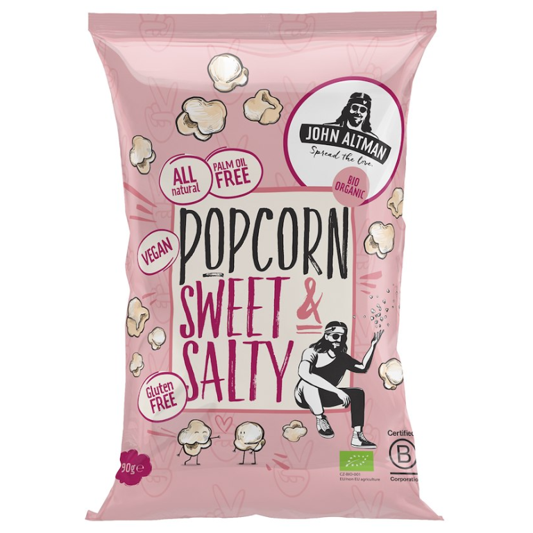 POPCORN O SMAKU SŁODKO - SŁONYM BEZGLUTENOWY BIO 90 g - JOHN ALTMAN