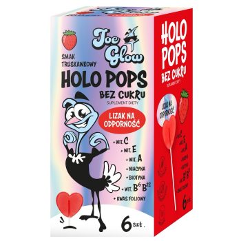 LIZAK SERCE KRYSZTAŁOWE O SMAKU TRUSKAWKOWYM NA ODPORNOŚĆ BEZ CUKRU BEZGLUTENOWY (6 szt.) 36 g - JOE GLOW