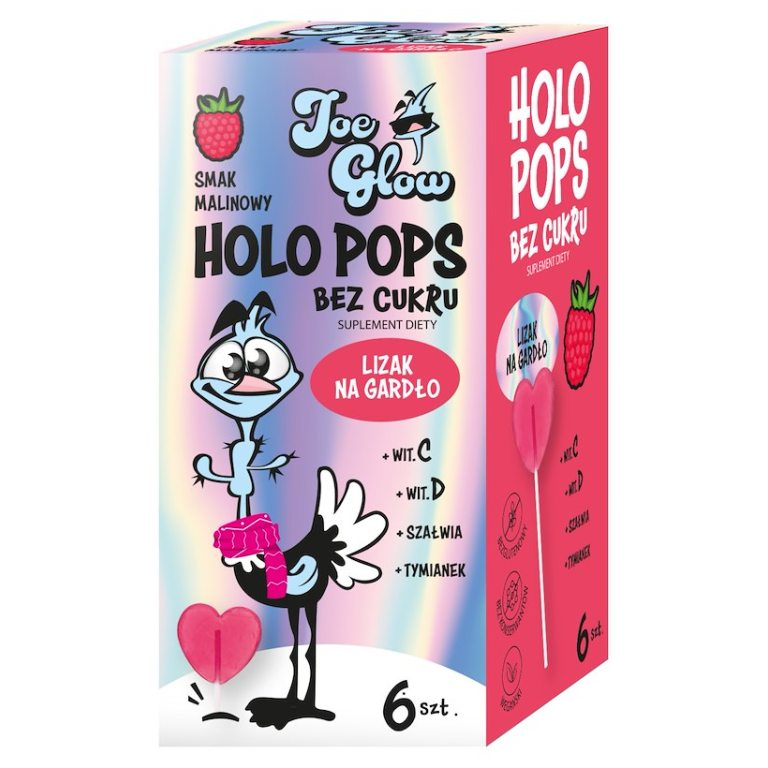 LIZAK SERCE KRYSZTAŁOWE O SMAKU MALINOWYM NA GARDŁO BEZ CUKRU BEZGLUTENOWY (6 szt.) 36 g - JOE GLOW