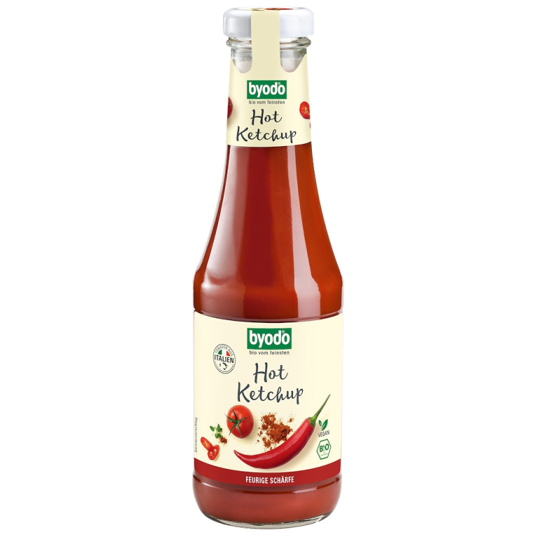 KETCHUP PIKANTNY BEZGLUTENOWY BIO 500 ml - BYODO