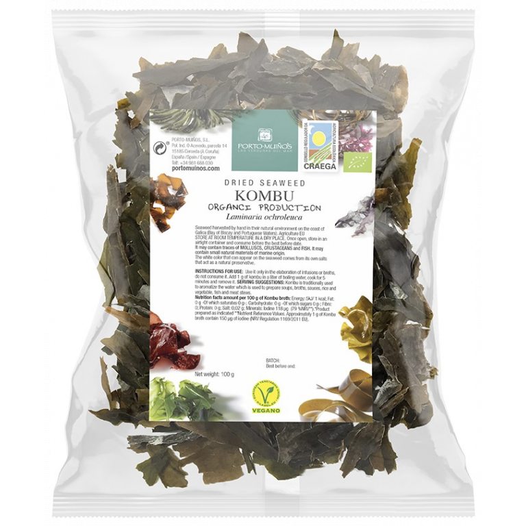 ALGI MORSKIE SUSZONE - KOMBU BIO 100 g (TOREBKA FOLIOWA) - PORTO MUINOS