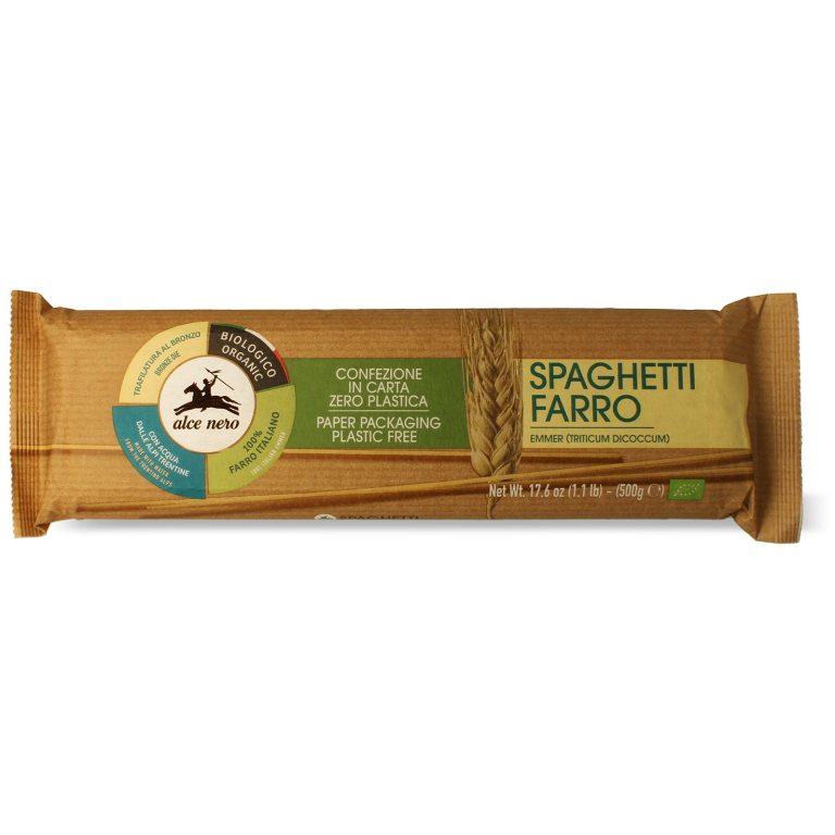 MAKARON (Z PŁASKURKI) SPAGHETTI BIO 500 g - ALCE NERO