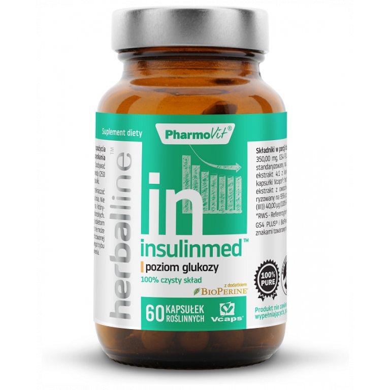 KAPSUŁKI NA POZIOM GLUKOZY (INSULINMED) BEZGLUTENOWE 60 szt. - PHARMOVIT (HERBALLINE)