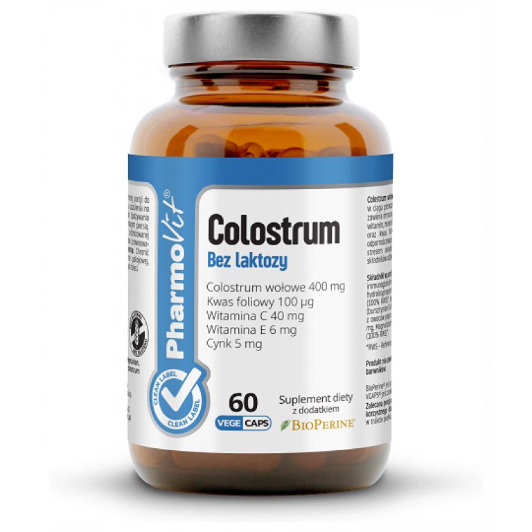 COLOSTRUM BOVINUM (400 mg) BEZGLUTENOWE 60 KAPSUŁEK - PHARMOVIT (CLEAN LABEL)