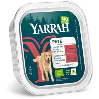 (DLA PSA) PASZTET Z WOŁOWINY I KURCZKA Z ALGAMI MORSKIMI BIO 150 g - YARRAH