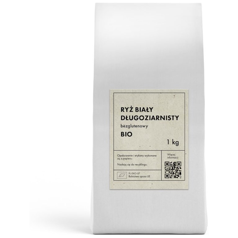 RYŻ BIAŁY DŁUGOZIARNISTY BEZGLUTENOWY BIO 1 kg - THE PLANET