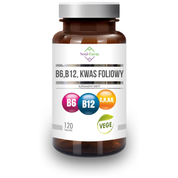 WITAMINA B6 + B12 + KWAS FOLIOWY 120 KAPSUŁEK - SOUL FARM