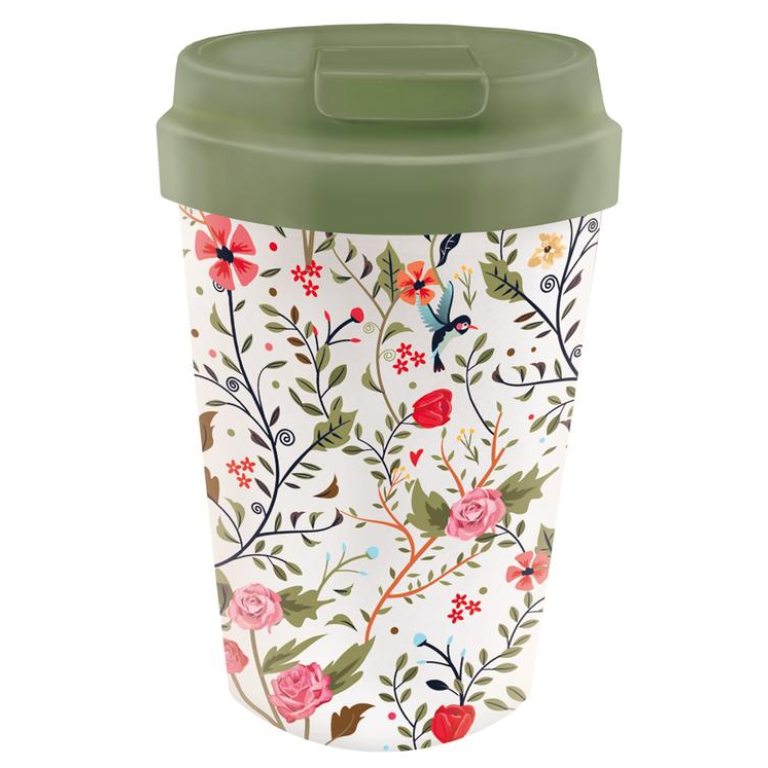 KUBEK PODRÓŻNY PTAKI I KWIATY 350 ml - CHIC-MIC