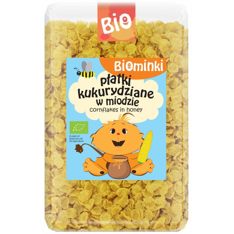 PŁATKI KUKURYDZIANE W MIODZIE BIO 500 g - BIOMINKI