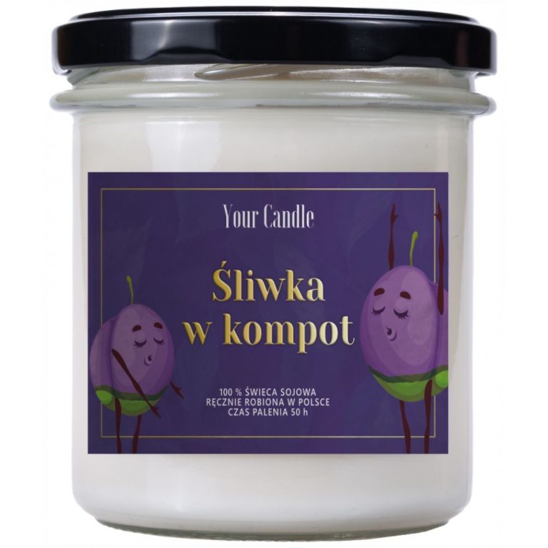 ŚWIECA SOJOWA ZAPACHOWA ŚLIWKA W KOMPOT 300 ml - YOUR CANDLE (PRODUKT SEZONOWY)