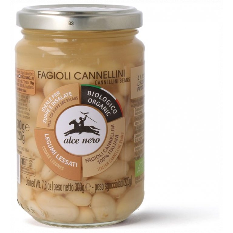 FASOLA CANNELLINI W ZALEWIE BIO 300 g (220 g) (SŁOIK) - ALCE NERO