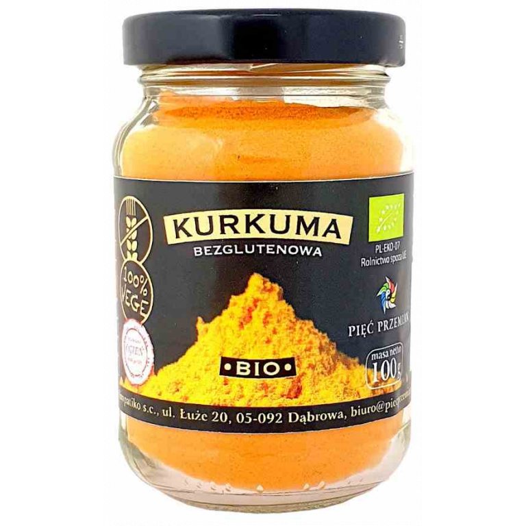 KURKUMA MIELONA BEZGLUTENOWA BIO 100 g - PIĘĆ PRZEMIAN