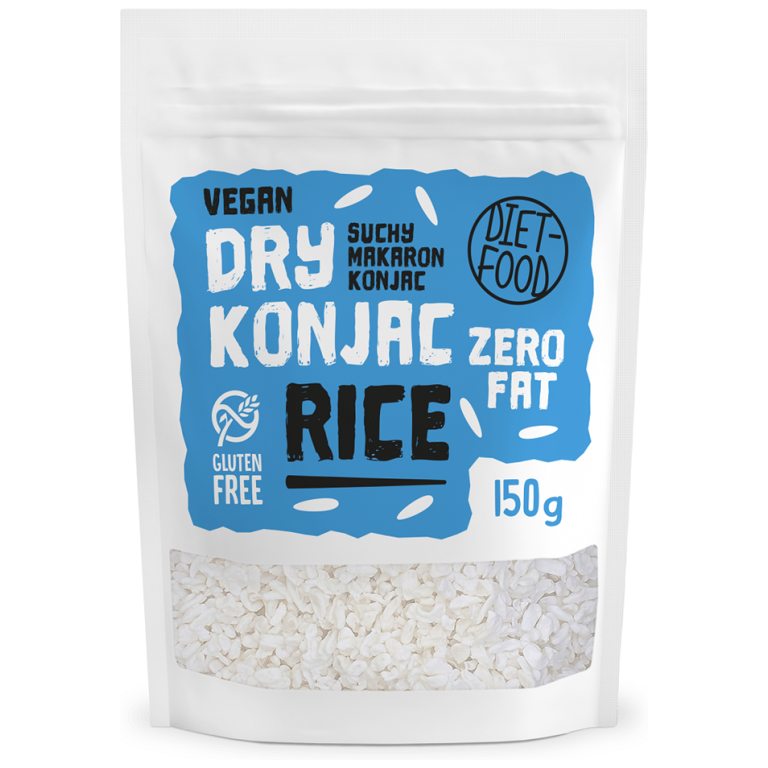 MAKARON SUCHY (KONJAC) W KSZTAŁCIE RYŻU BEZGLUTENOWY 150 g - DIET-FOOD