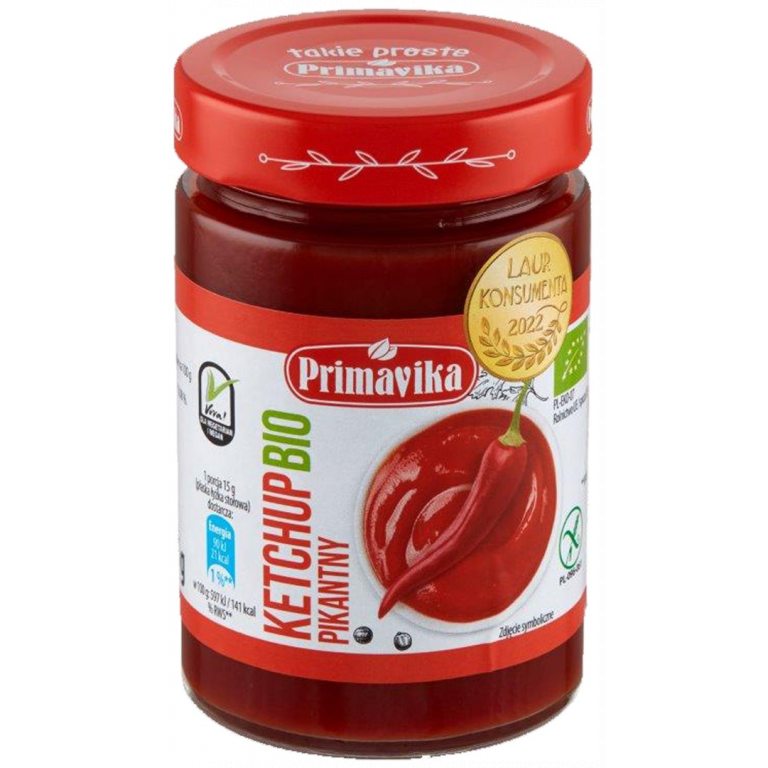 KETCHUP PIKANTNY BEZGLUTENOWY BIO 315 g - PRIMAVIKA (PRIMAECO)