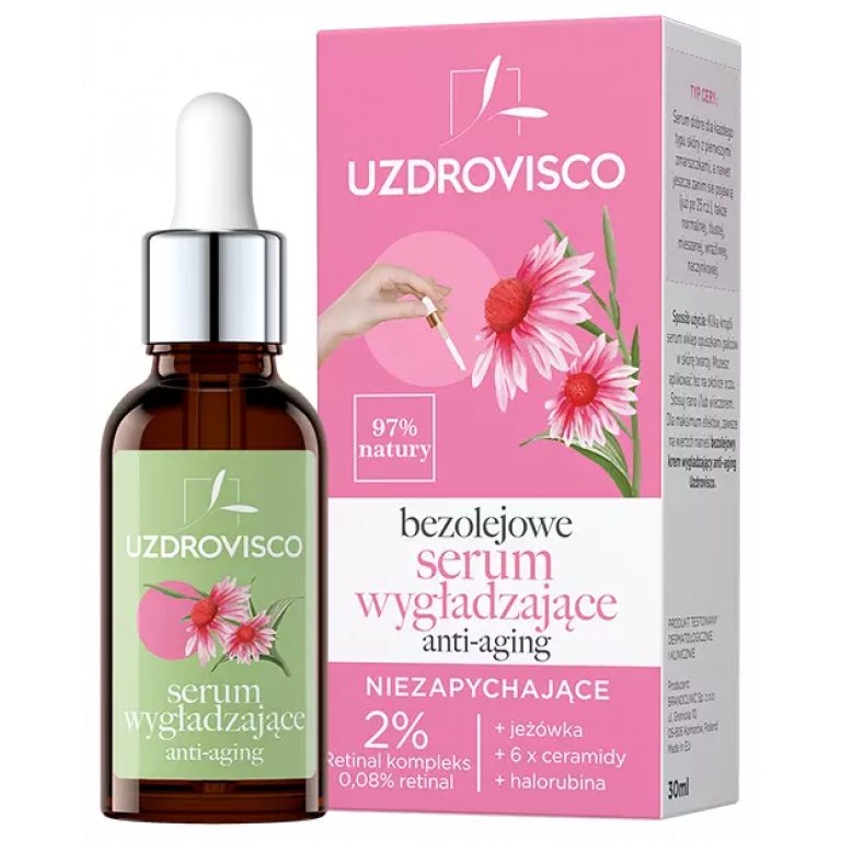 SERUM DO TWARZY WYGŁADZAJĄCE ANTI-AGING 30 ml - UZDROVISCO (BEZOLEJOWA)