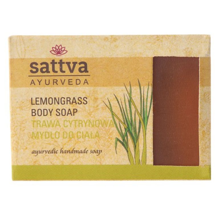 MYDŁO W KOSTCE DO CIAŁA TRAWA CYTRYNOWA 125 g - SATTVA (AYURVEDA)