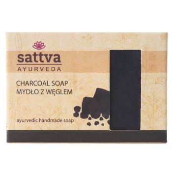 MYDŁO W KOSTCE DO CIAŁA Z WĘGLEM AKTYWNYM 125 g - SATTVA (AYURVEDA)