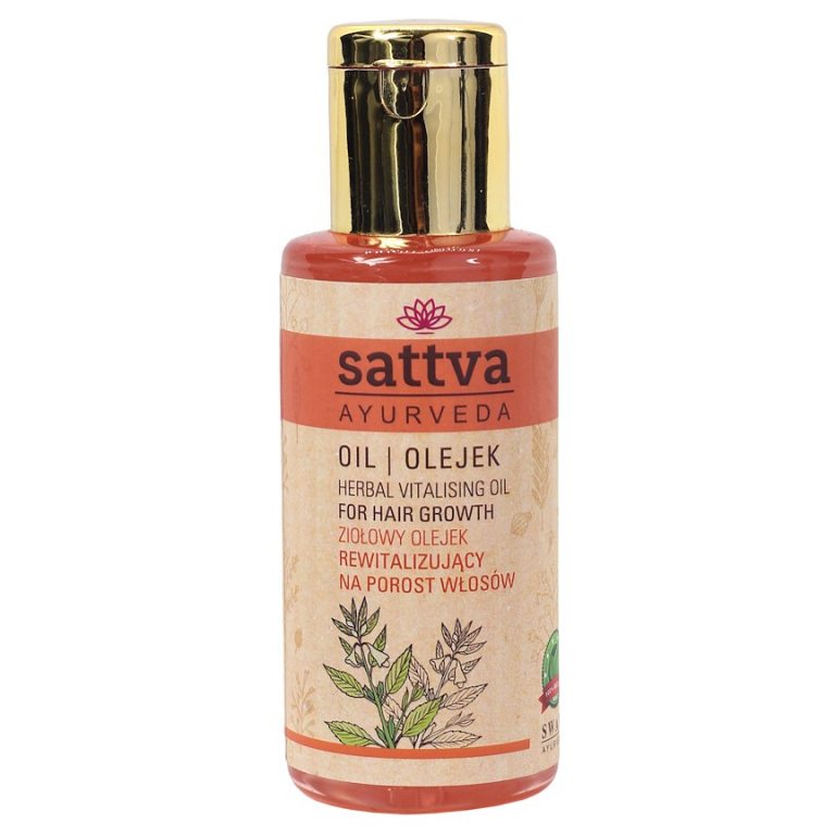 OLEJEK DO WŁOSÓW ZIOŁOWY REWITALIZUJĄCY NA POROST WŁOSÓW 100 ml - SATTVA (AYURVEDA)