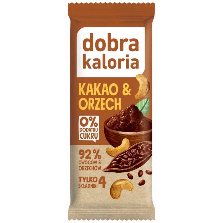 BATON DAKTYLOWY KAKAO & ORZECH BEZ DODATKU CUKRÓW 35 g - DOBRA KALORIA