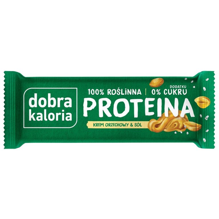 BATON PROTEINOWY KREM ORZECHOWY & SÓL BEZ DODATKU CUKRÓW 45 g - DOBRA KALORIA