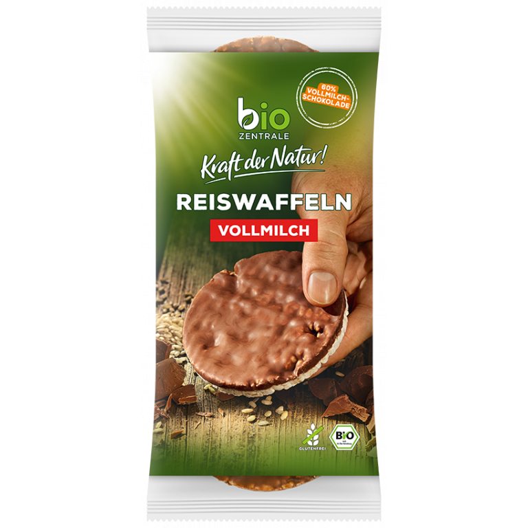 WAFLE RYŻOWE Z MLECZNĄ CZEKOLADĄ BEZGLUTENOWE BIO 100 g - BIO ZENTRALE