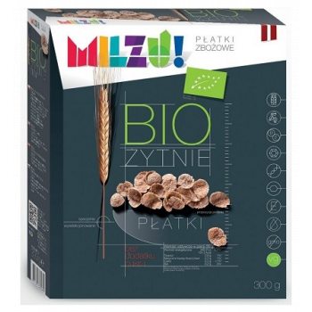 PŁATKI ŻYTNIO - OWSIANE BEZ DODATKU CUKRÓW BIO 300 g - MILZU