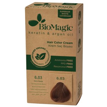 FARBA DO WŁOSÓW CIEMNY ZŁOTY BLOND (6.03) 250 g - BIOMAGIC