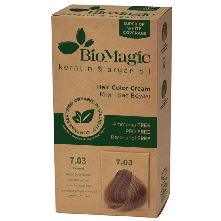 FARBA DO WŁOSÓW ZŁOTY BLOND (7.03) 250 g - BIOMAGIC
